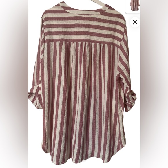 NWT Jane + Delancey Oversized Vertical Stripe High Low Tunic Blouse Size 1X - Picture 8 of 8